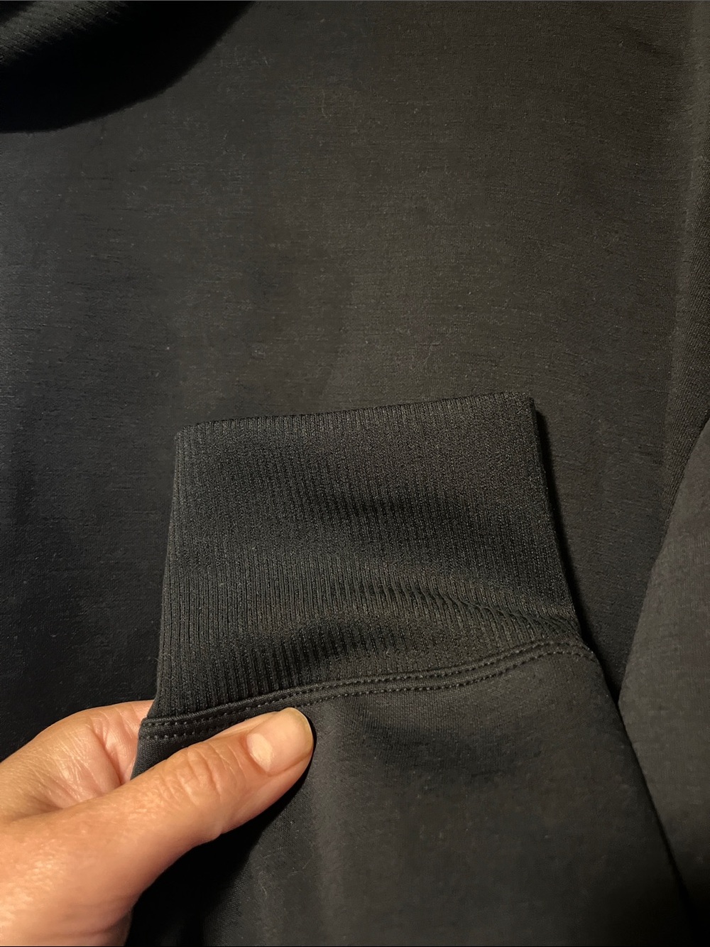 all in motion Black Ribbed-Neck Pullover Hoodie - Picture 9 of 12
